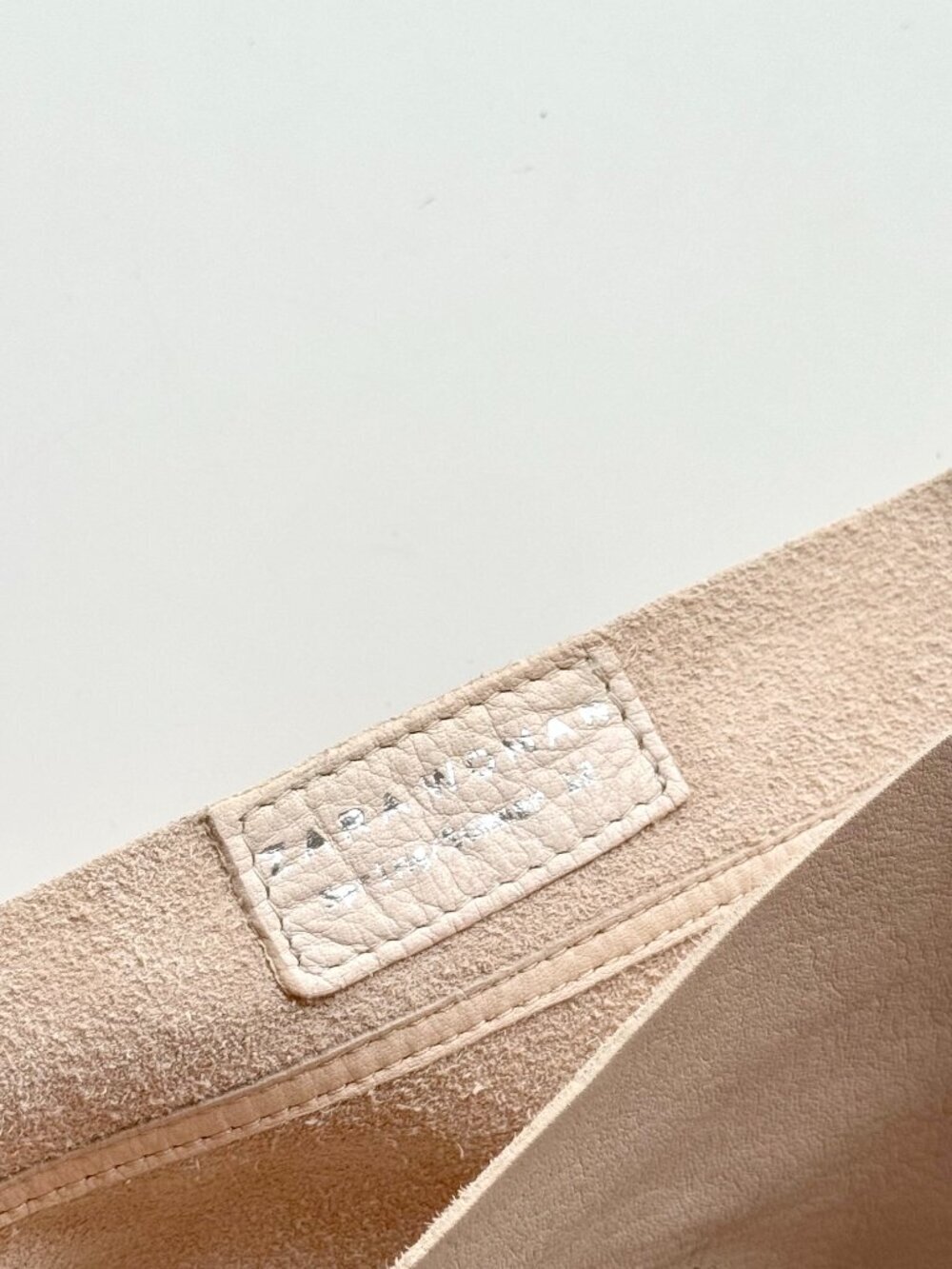 ZARA Beige Genuine Leather Foldover Flap Metal Frame Crossbody Bag Purse - Picture 15 of 15